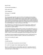 Letter to The Honorable Charles Bolden, Jr.